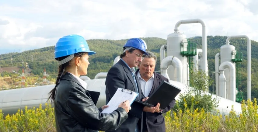 Pipework and valves in a environment engineering setting