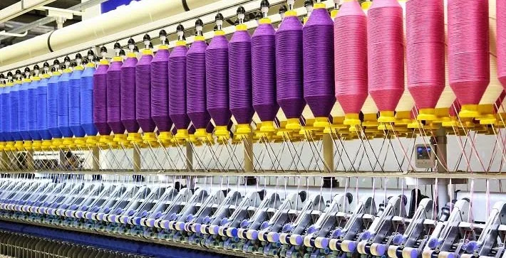 Pipework and valves in a textile setting
