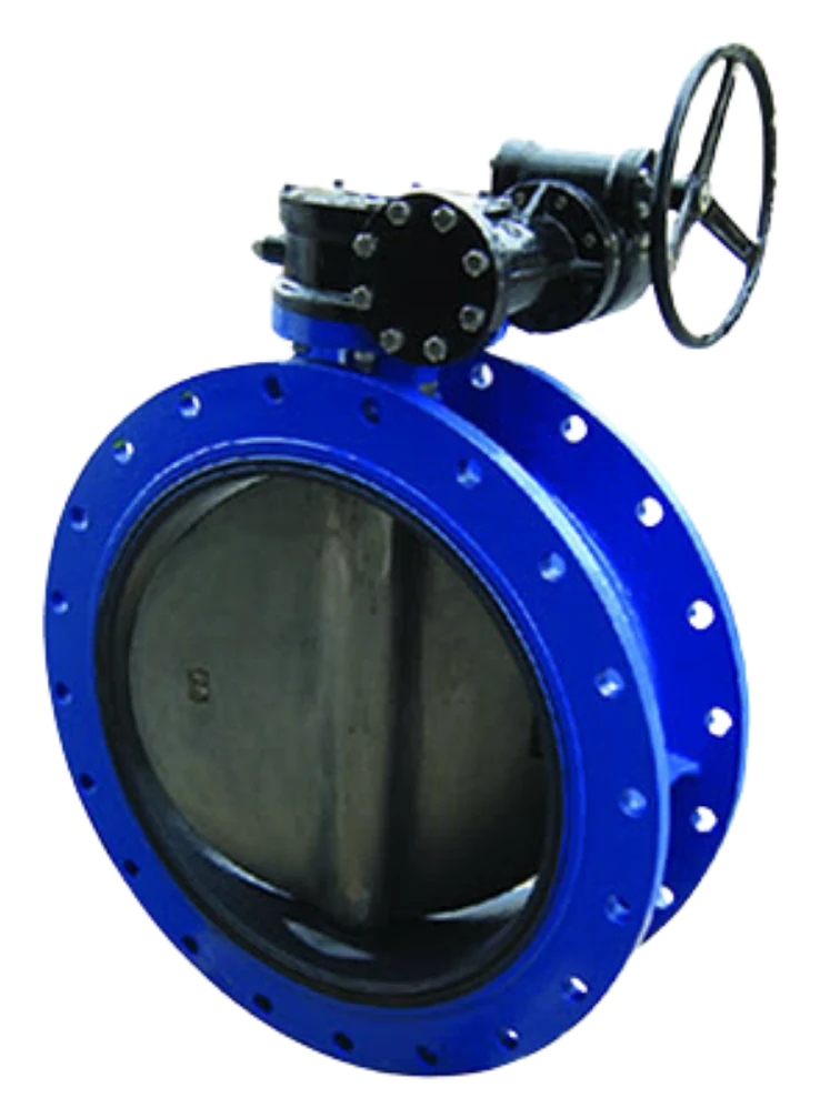 In-line butterfly valve with lever operator
